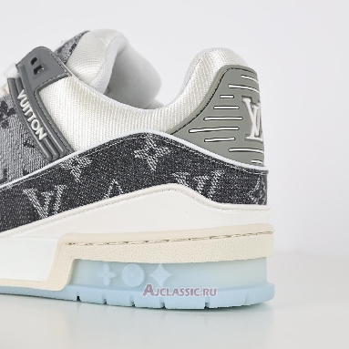Buy Louis Vuitton LV Trainers Sneaker Grey White Monogram Denim Grey 1ADHIO Quality Reps Replicas Shoes