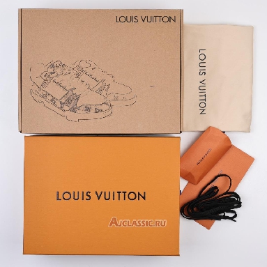 Buy Louis Vuitton LV Trainers Sneaker Grey White Monogram Denim Grey 1ADHIO Quality Reps Replicas Shoes