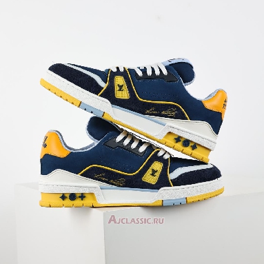 Buy Louis Vuitton LV Trainers Sneaker Blue Hairy Suede Blue 1ADHUR Quality Reps Replicas Shoes