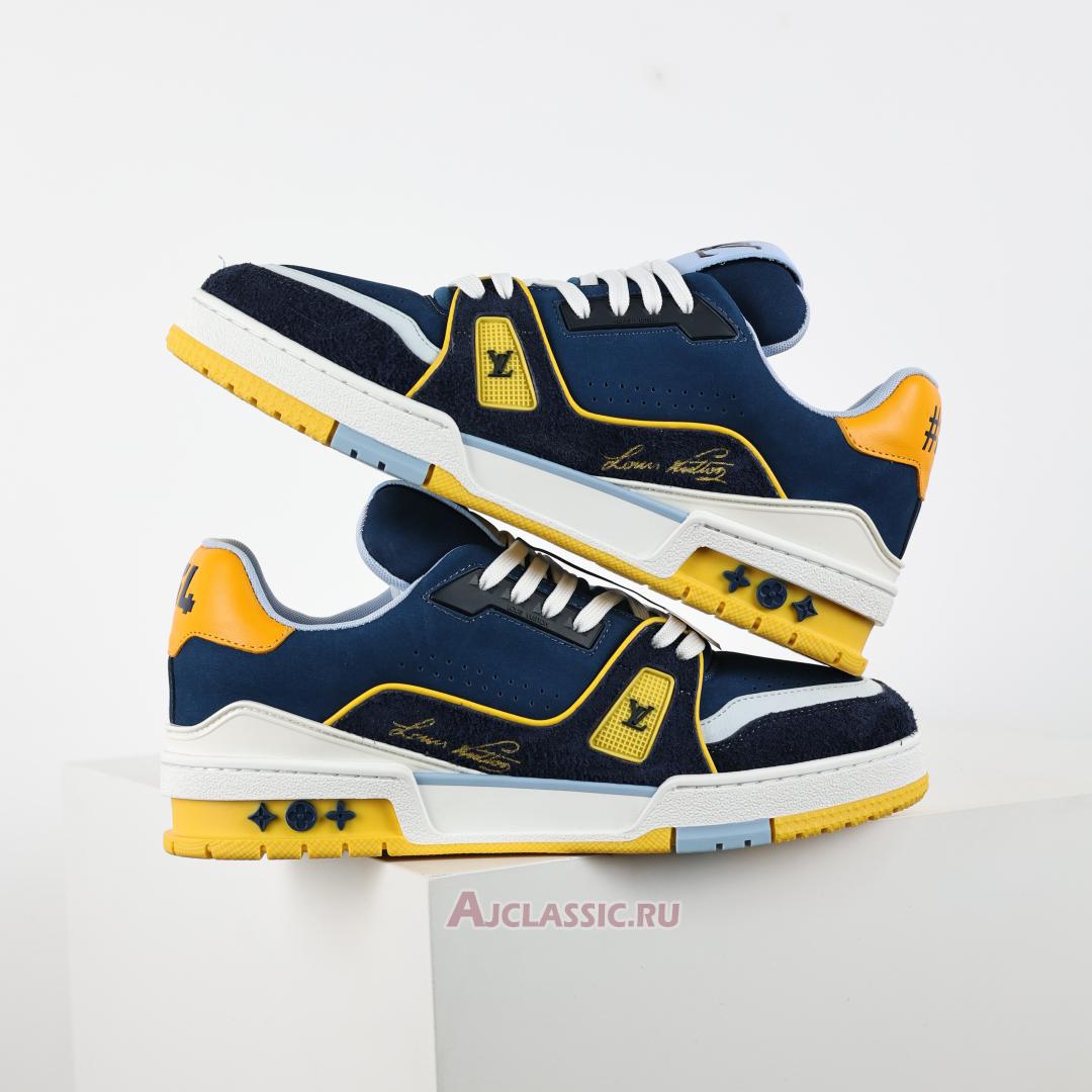 New Louis Vuitton LV Trainers Sneaker "Blue Hairy Suede" 1ADHUR Shoes