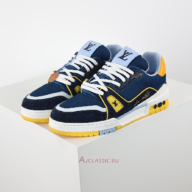 Buy Louis Vuitton LV Trainers Sneaker Blue Hairy Suede Blue 1ADHUR Quality Reps Replicas Shoes