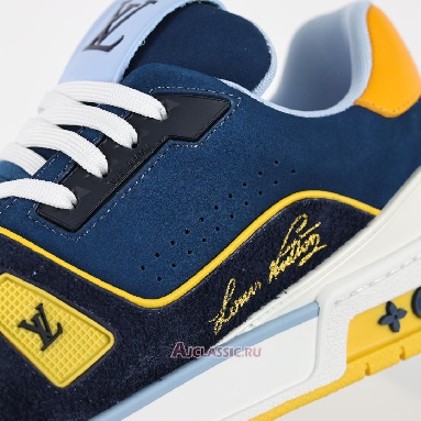 Buy Louis Vuitton LV Trainers Sneaker Blue Hairy Suede Blue 1ADHUR Quality Reps Replicas Shoes