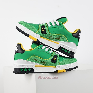 Buy Louis Vuitton LV Trainers Sneaker Green Hairy Suede Green 1ADHTN Quality Reps Replicas Shoes