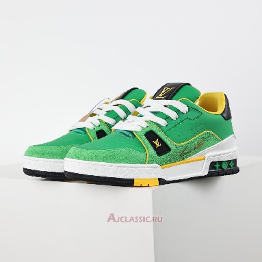 Buy Louis Vuitton LV Trainers Sneaker Green Hairy Suede Green 1ADHTN Quality Reps Replicas Shoes