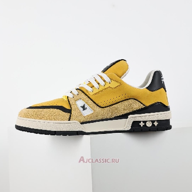 Buy Louis Vuitton LV Trainers Sneaker Yellow Hairy Suede Yellow 1ADHVB Quality Reps Replicas Shoes