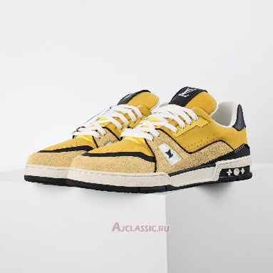 Buy Louis Vuitton LV Trainers Sneaker Yellow Hairy Suede Yellow 1ADHVB Quality Reps Replicas Shoes