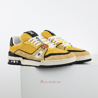 Buy Louis Vuitton LV Trainers Sneaker Yellow Hairy Suede Yellow 1ADHVB Quality Reps Replicas Shoes
