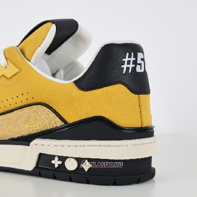 Buy Louis Vuitton LV Trainers Sneaker Yellow Hairy Suede Yellow 1ADHVB Quality Reps Replicas Shoes