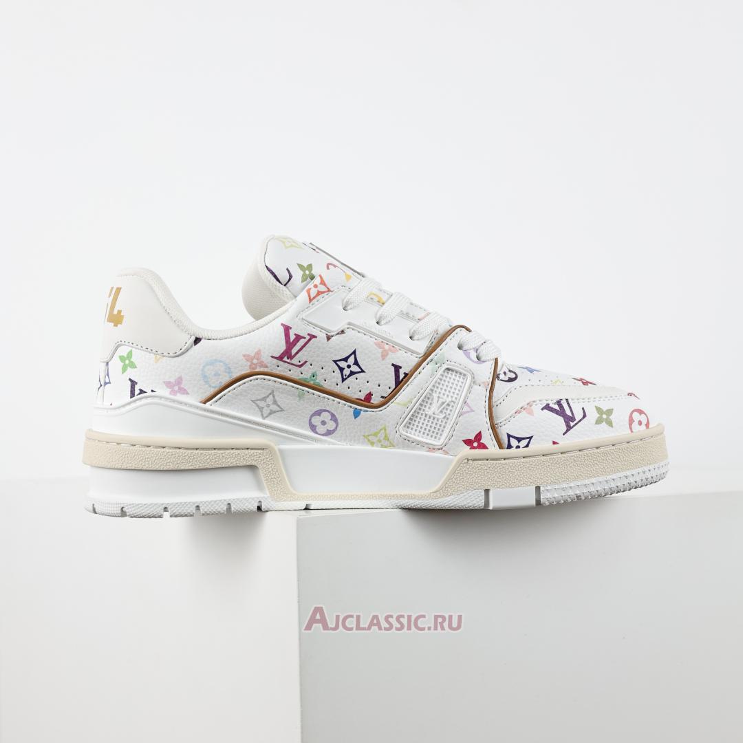New Takashi Murakami x Louis Vuitton LV Trainers Sneaker "White Multicolored" 1AGZDF Shoes