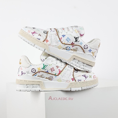 Buy Takashi Murakami x Louis Vuitton LV Trainers Sneaker White Multicolored White 1AGZDF Quality Reps Replicas Shoes