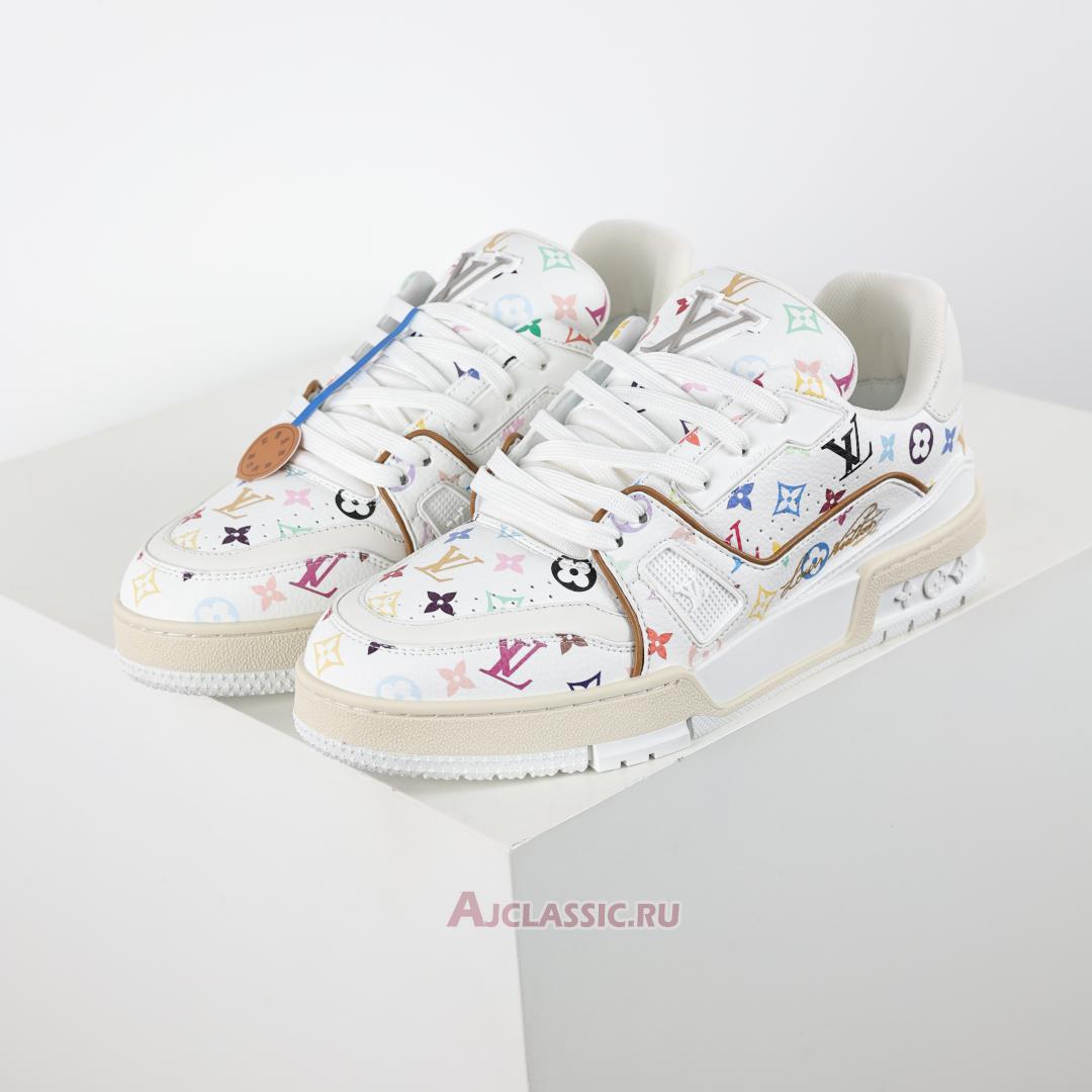 New Takashi Murakami x Louis Vuitton LV Trainers Sneaker "White Multicolored" 1AGZDF Shoes