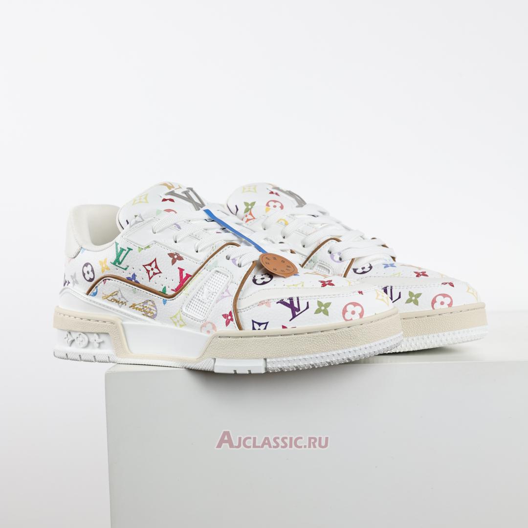 New Takashi Murakami x Louis Vuitton LV Trainers Sneaker "White Multicolored" 1AGZDF Shoes