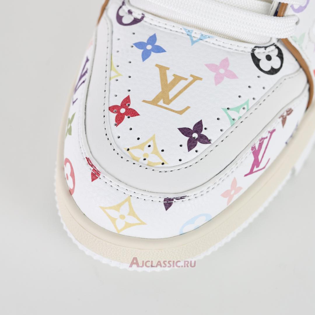 New Takashi Murakami x Louis Vuitton LV Trainers Sneaker "White Multicolored" 1AGZDF Shoes