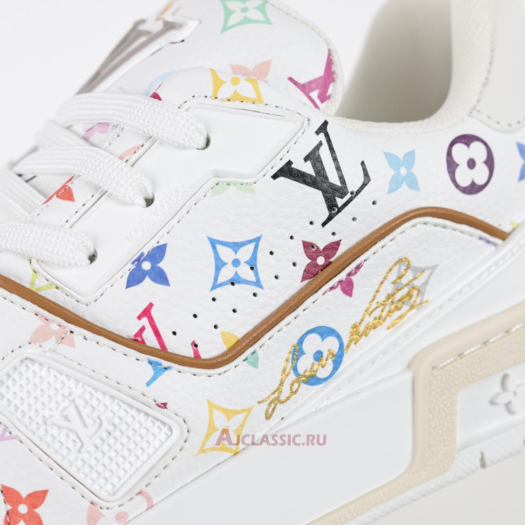 New Takashi Murakami x Louis Vuitton LV Trainers Sneaker "White Multicolored" 1AGZDF Shoes