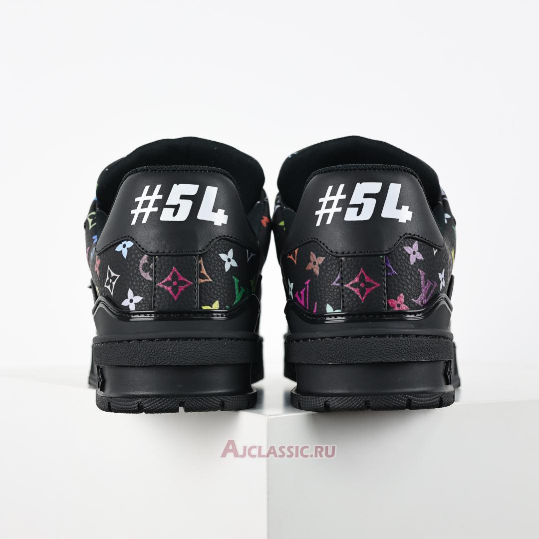 New Takashi Murakami x Louis Vuitton LV Trainers Sneaker "Black Multicolored" 1AHEKX Shoes