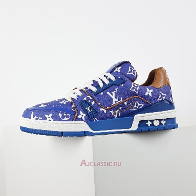 Buy Louis Vuitton LV Trainers Sneaker Blue Monogram Printed Blue 1AHAND-2 Quality Reps Replicas Shoes