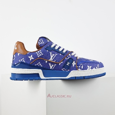 Buy Louis Vuitton LV Trainers Sneaker Blue Monogram Printed Blue 1AHAND-2 Quality Reps Replicas Shoes