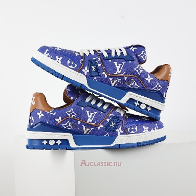 Buy Louis Vuitton LV Trainers Sneaker Blue Monogram Printed Blue 1AHAND-2 Quality Reps Replicas Shoes