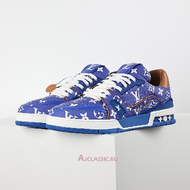 Buy Louis Vuitton LV Trainers Sneaker Blue Monogram Printed Blue 1AHAND-2 Quality Reps Replicas Shoes