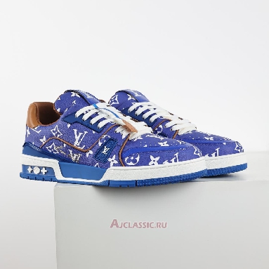 Buy Louis Vuitton LV Trainers Sneaker Blue Monogram Printed Blue 1AHAND-2 Quality Reps Replicas Shoes