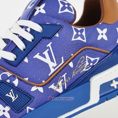 Buy Louis Vuitton LV Trainers Sneaker Blue Monogram Printed Blue 1AHAND-2 Quality Reps Replicas Shoes