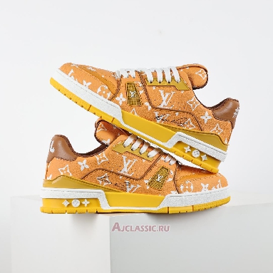 Buy Louis Vuitton LV Trainers Sneaker Yellow Monogram Printed Yellow 1AHAOF-2 Quality Reps Replicas Shoes