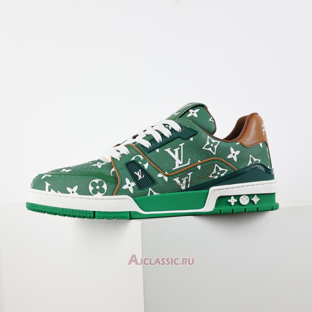 New Louis Vuitton LV Trainers Sneaker "Green Monogram Printed" 1AHANW Shoes