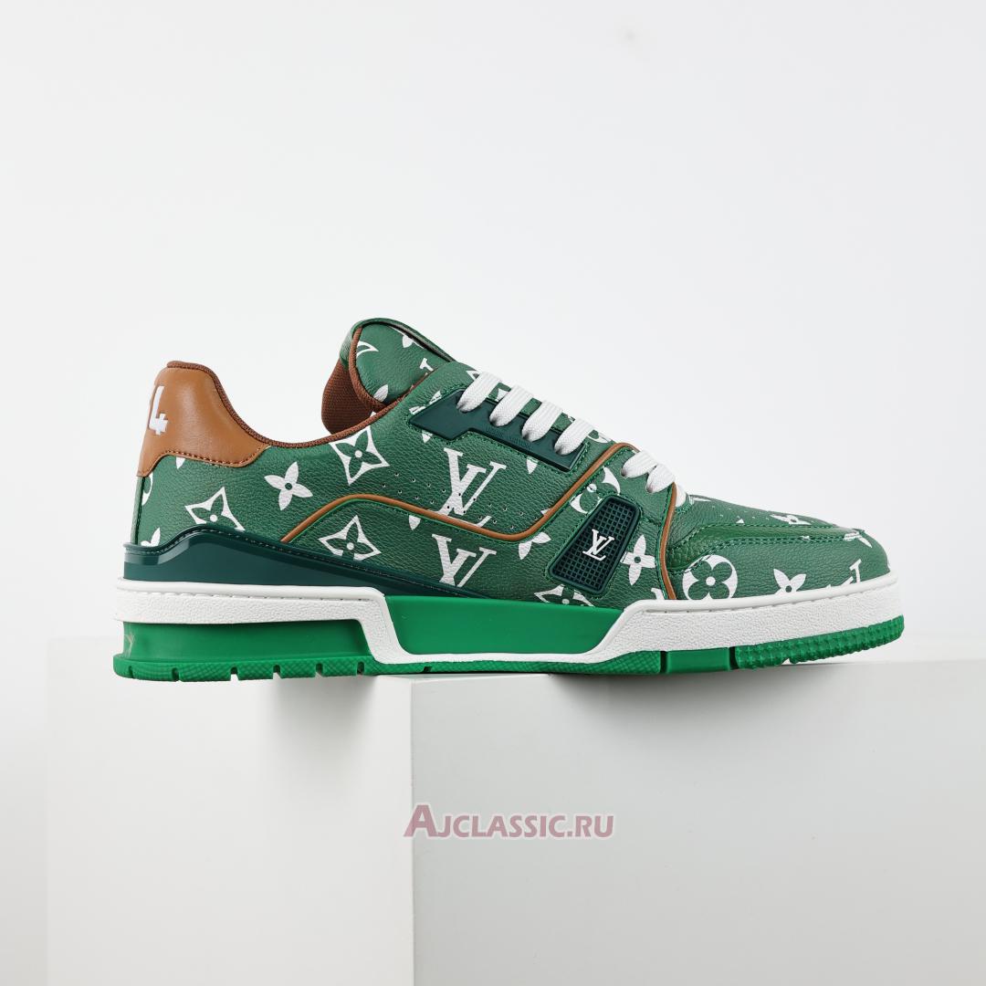New Louis Vuitton LV Trainers Sneaker "Green Monogram Printed" 1AHANW Shoes