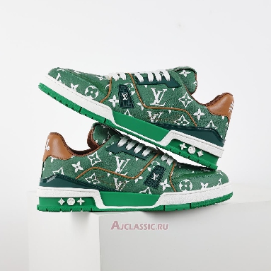 Buy Louis Vuitton LV Trainers Sneaker Green Monogram Printed Green 1AHANW Quality Reps Replicas Shoes