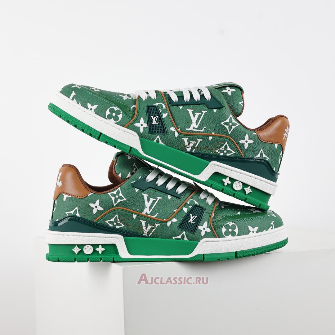 New Louis Vuitton LV Trainers Sneaker "Green Monogram Printed" 1AHANW Shoes