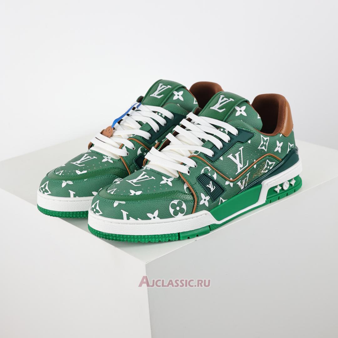 New Louis Vuitton LV Trainers Sneaker "Green Monogram Printed" 1AHANW Shoes