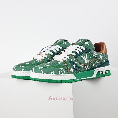Buy Louis Vuitton LV Trainers Sneaker Green Monogram Printed Green 1AHANW Quality Reps Replicas Shoes