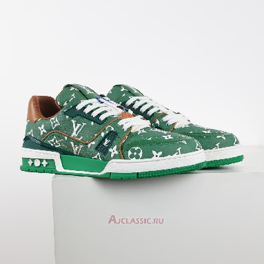 Buy Louis Vuitton LV Trainers Sneaker Green Monogram Printed Green 1AHANW Quality Reps Replicas Shoes