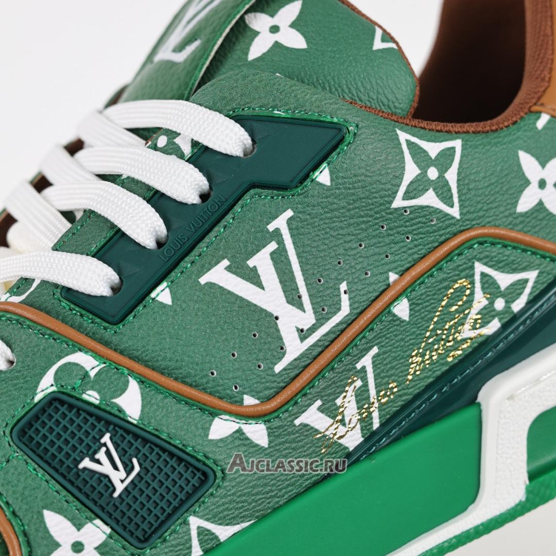 New Louis Vuitton LV Trainers Sneaker "Green Monogram Printed" 1AHANW Shoes