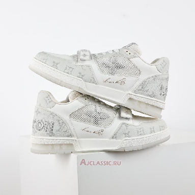 Buy Louis Vuitton LV Trainers Sneaker Velcro Strap - White Monogram Denim White 1ADF0X-2 Quality Reps Replicas Shoes