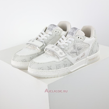 Buy Louis Vuitton LV Trainers Sneaker Velcro Strap - White Monogram Denim White 1ADF0X-2 Quality Reps Replicas Shoes