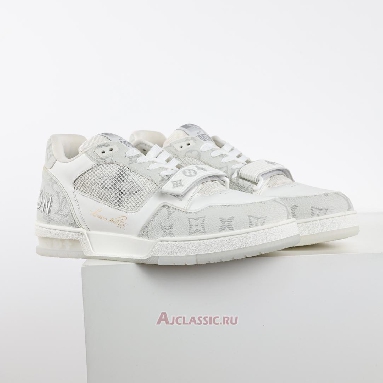 Buy Louis Vuitton LV Trainers Sneaker Velcro Strap - White Monogram Denim White 1ADF0X-2 Quality Reps Replicas Shoes