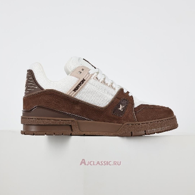 Buy Louis Vuitton LV Trainer Sneaker Brown White Brown 1AHTLK-2 Quality Reps Replicas Shoes