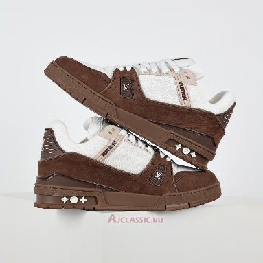 Buy Louis Vuitton LV Trainer Sneaker Brown White Brown 1AHTLK-2 Quality Reps Replicas Shoes