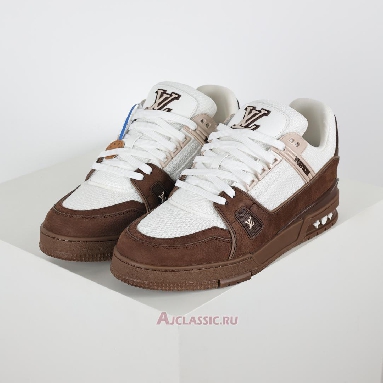 Buy Louis Vuitton LV Trainer Sneaker Brown White Brown 1AHTLK-2 Quality Reps Replicas Shoes