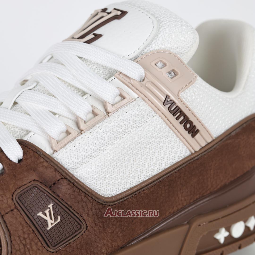 New Louis Vuitton LV Trainer Sneaker "Brown White" 1AHTLK-2 Shoes