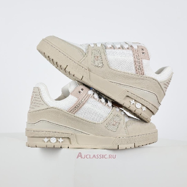Buy Louis Vuitton LV Trainer Sneaker Beige White Beige 1AHTM4-2 Quality Reps Replicas Shoes