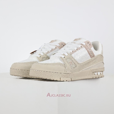 Buy Louis Vuitton LV Trainer Sneaker Beige White Beige 1AHTM4-2 Quality Reps Replicas Shoes