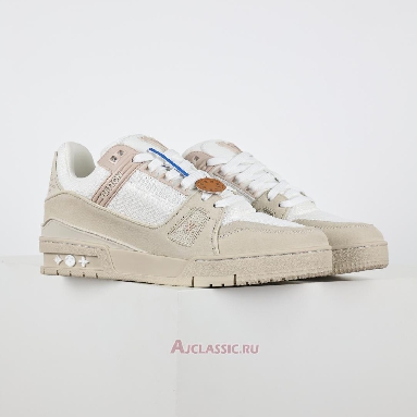 Buy Louis Vuitton LV Trainer Sneaker Beige White Beige 1AHTM4-2 Quality Reps Replicas Shoes
