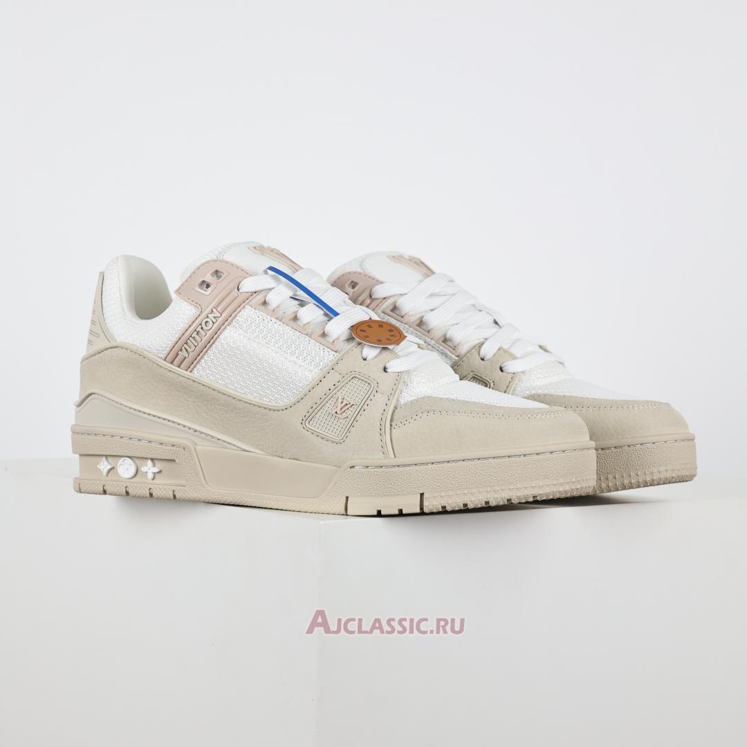 New Louis Vuitton LV Trainer Sneaker "Beige White" 1AHTM4-2 Shoes