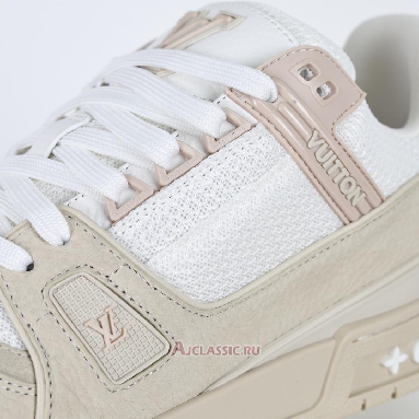 Buy Louis Vuitton LV Trainer Sneaker Beige White Beige 1AHTM4-2 Quality Reps Replicas Shoes