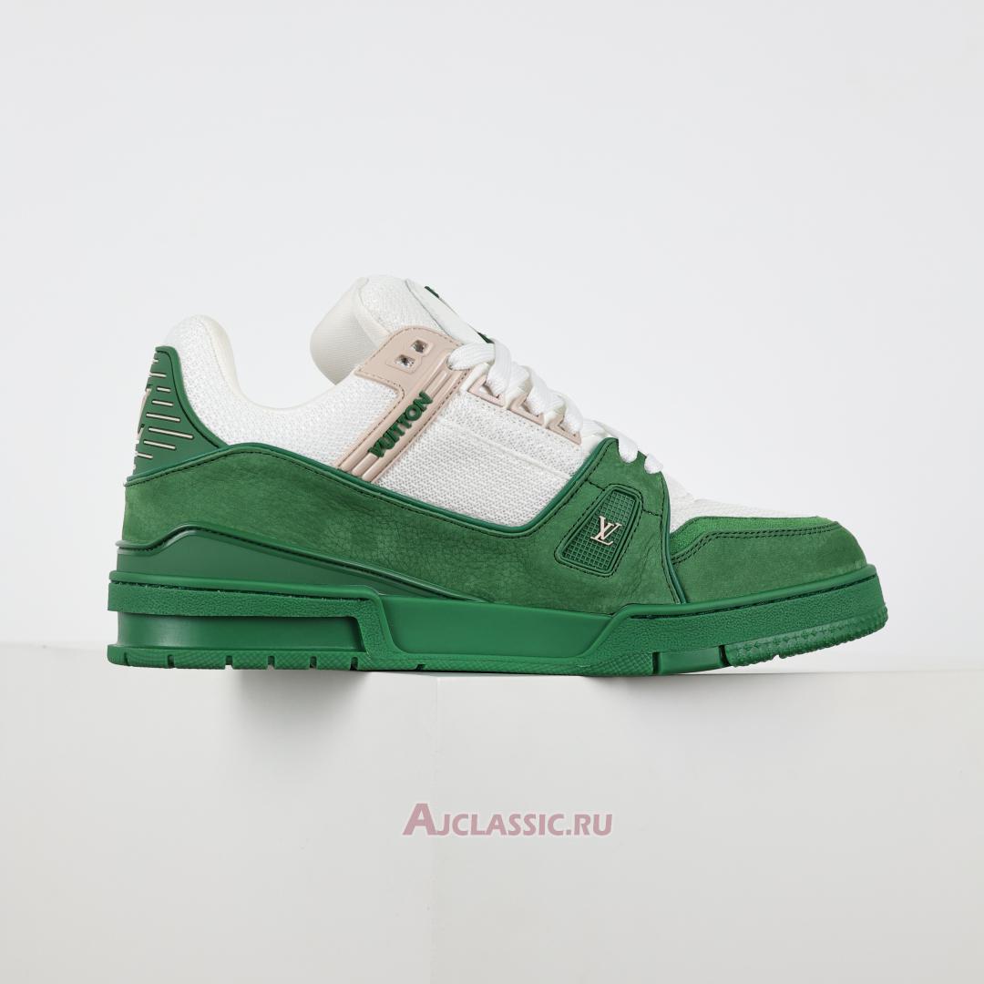 New Louis Vuitton LV Trainer Sneaker "Green White" 1AHTL0-2 Shoes