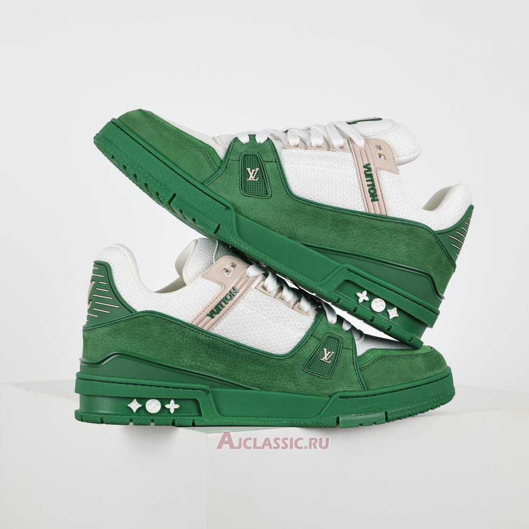 New Louis Vuitton LV Trainer Sneaker "Green White" 1AHTL0-2 Shoes