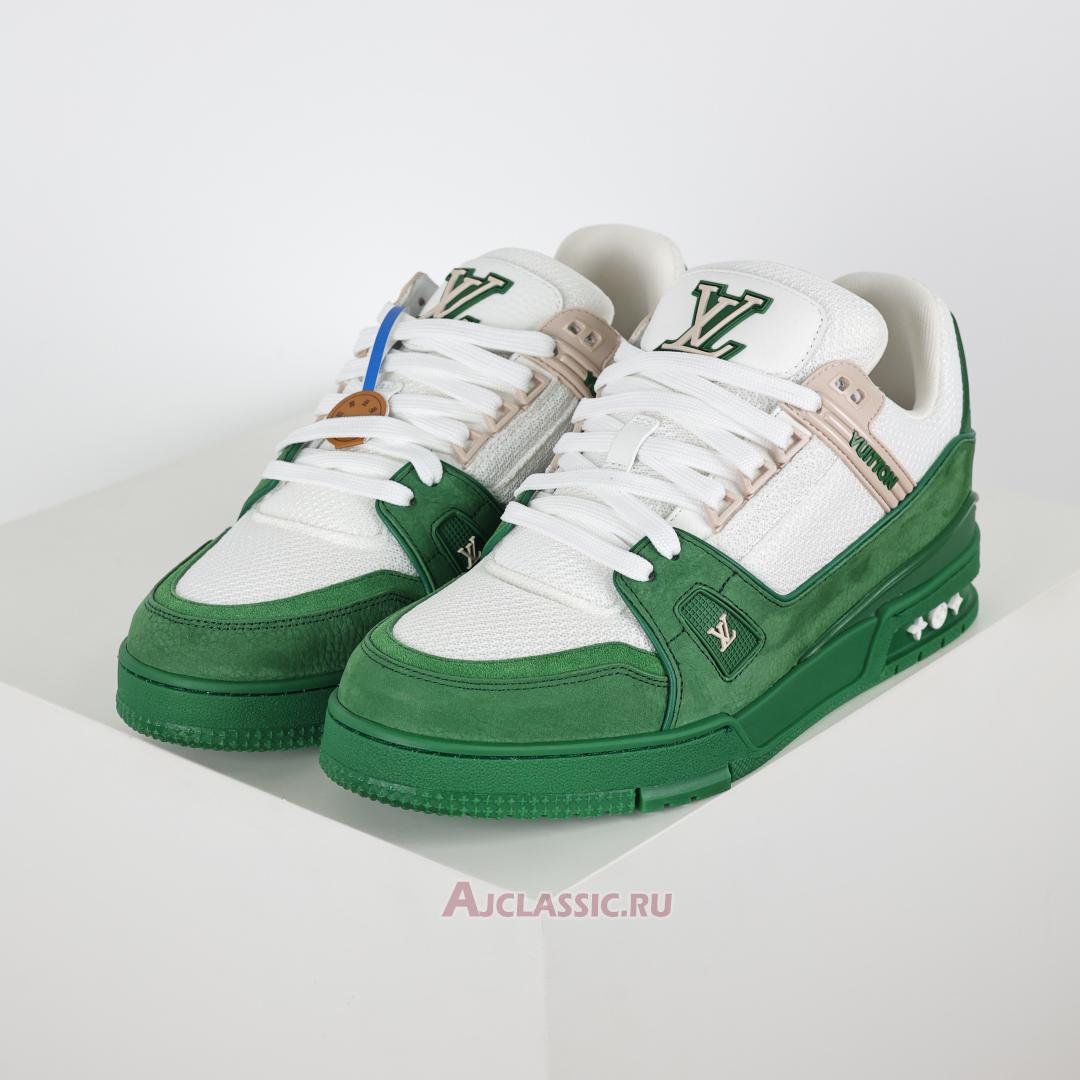 New Louis Vuitton LV Trainer Sneaker "Green White" 1AHTL0-2 Shoes