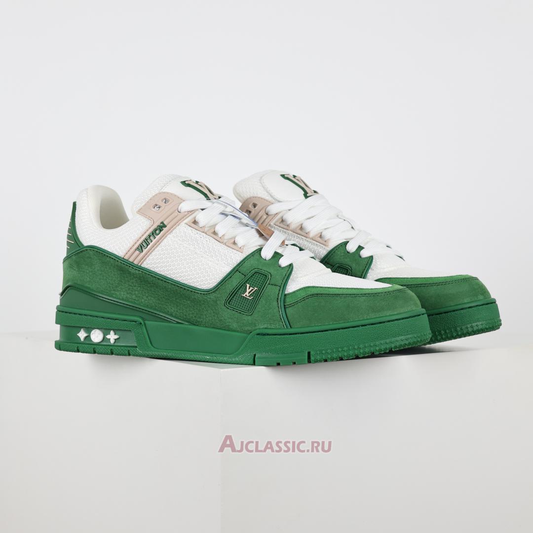 New Louis Vuitton LV Trainer Sneaker "Green White" 1AHTL0-2 Shoes